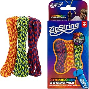 ZipString Chameleon 3 String Pack showing colorful braided strings with retail packaging
