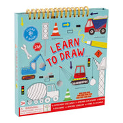 Floss & Rock Construction Learn to Draw spiral-bound drawing book with construction vehicle illustrations