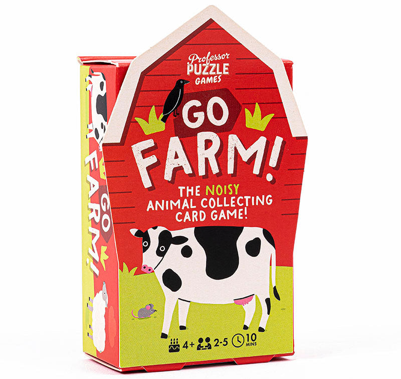 Go Farm! noisy animal collecting card game by Professor Puzzle on white background