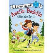 Amelia Bedelia Hits the Trail children's book cover with illustrated characters outdoors