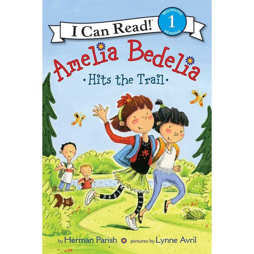Amelia Bedelia Hits the Trail children's book cover with illustrated characters outdoors
