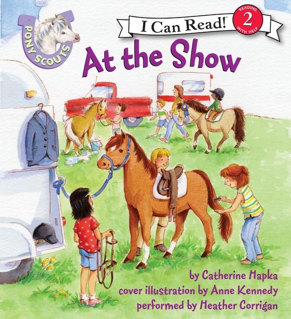 Pony Scouts At the Show children's book cover featuring kids with horses