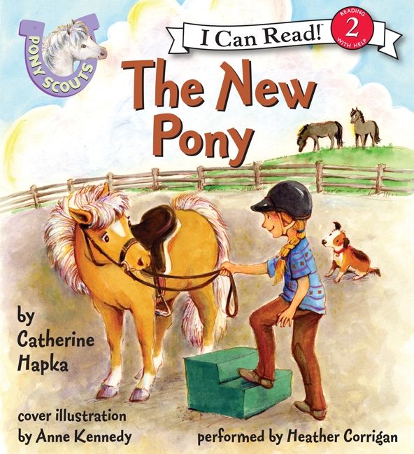 Cover of 'The New Pony' children's book showing girl with pony and dog