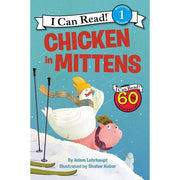 I Can Read Level 1 book cover Chicken in Mittens showing snowman and pig skiing