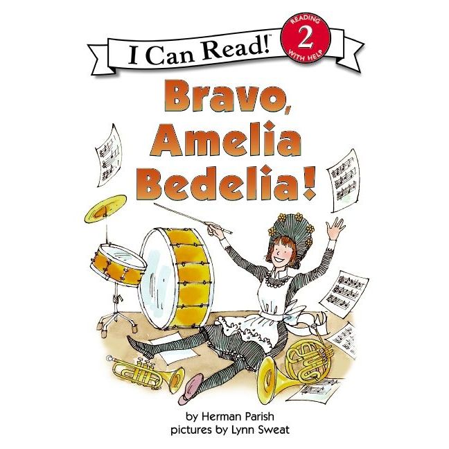 Bravo Amelia Bedelia I Can Read Level 2 book cover with musical instruments