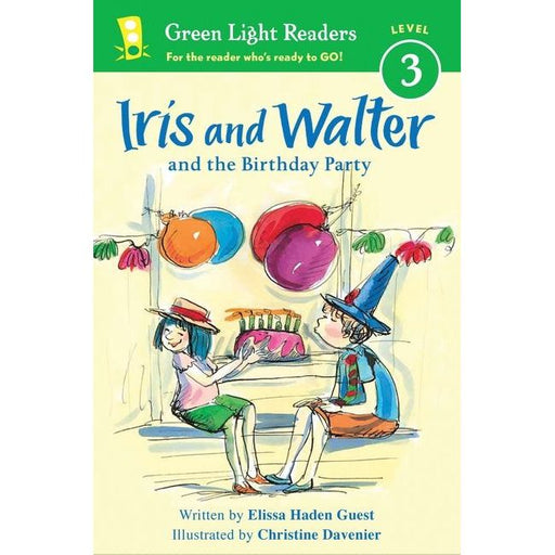 Green Light Readers Level 3 book cover showing Iris and Walter celebrating a birthday party