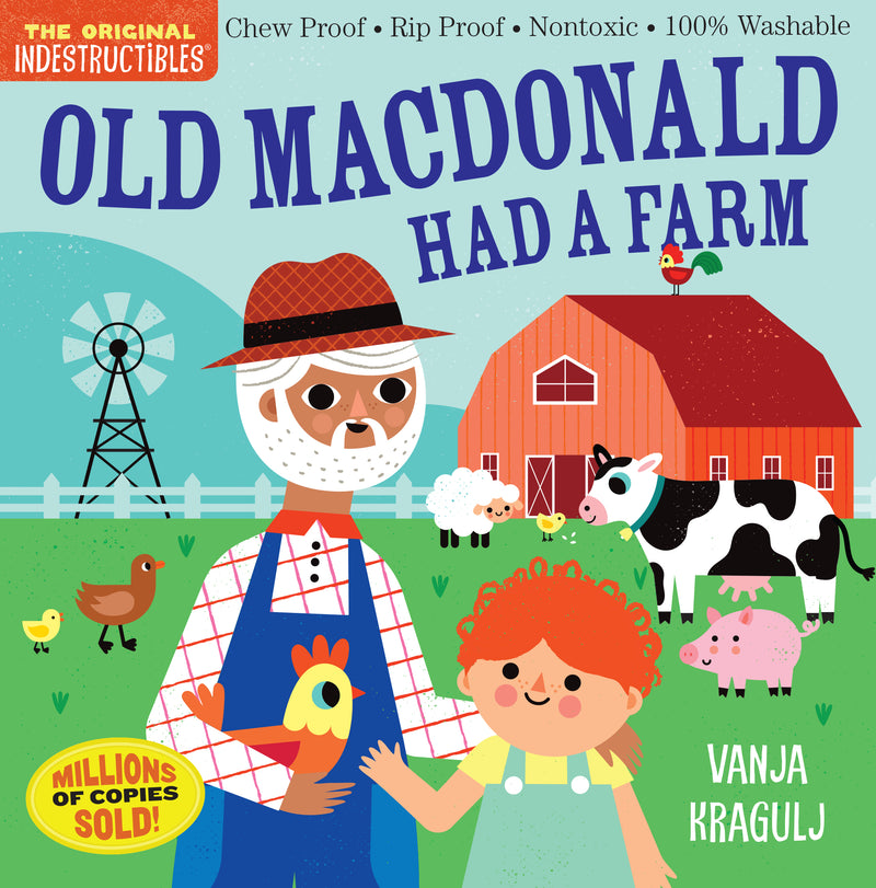 Indestructibles Old MacDonald Had a Farm children's book cover with farm illustrations