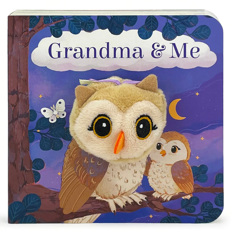 Grandma & Me finger puppet board book featuring plush owl grandma and baby owl