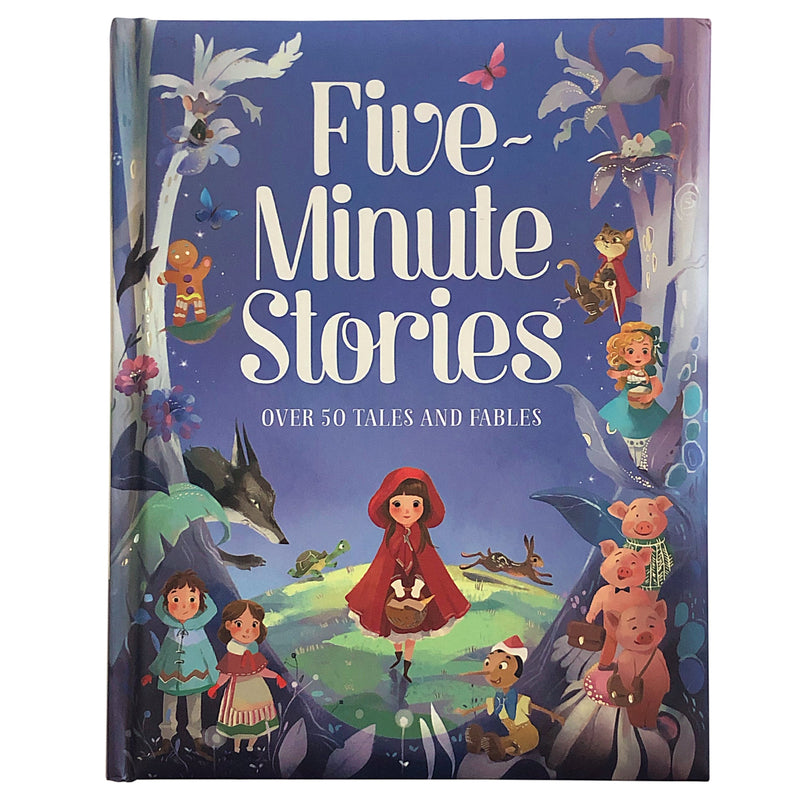 Five-Minute Stories hardcover book featuring over 50 tales and fables with fairy tale characters