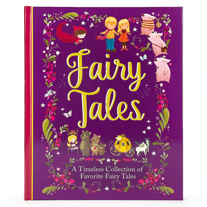 Fairy Tales Treasury hardcover book with purple cover featuring classic storybook character illustrations