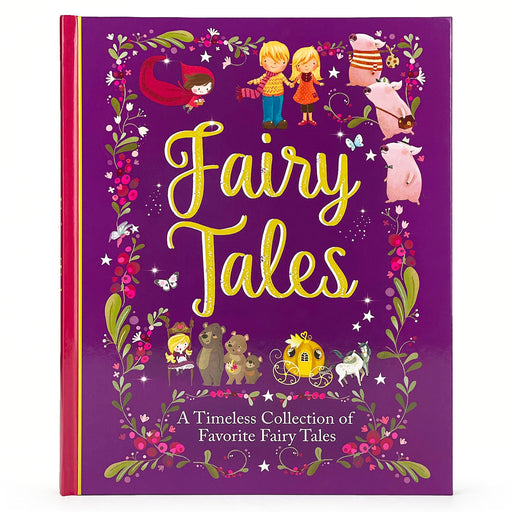 Fairy Tales Treasury hardcover book with purple cover featuring classic storybook character illustrations