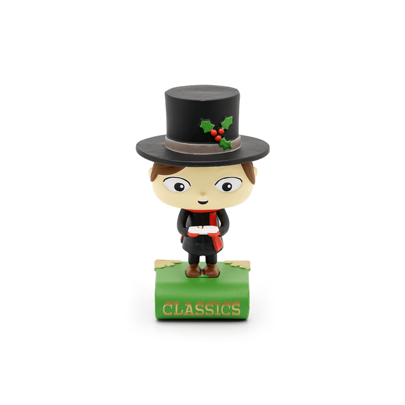 Tonies Christmas Carol figurine with top hat and holly decoration on green base