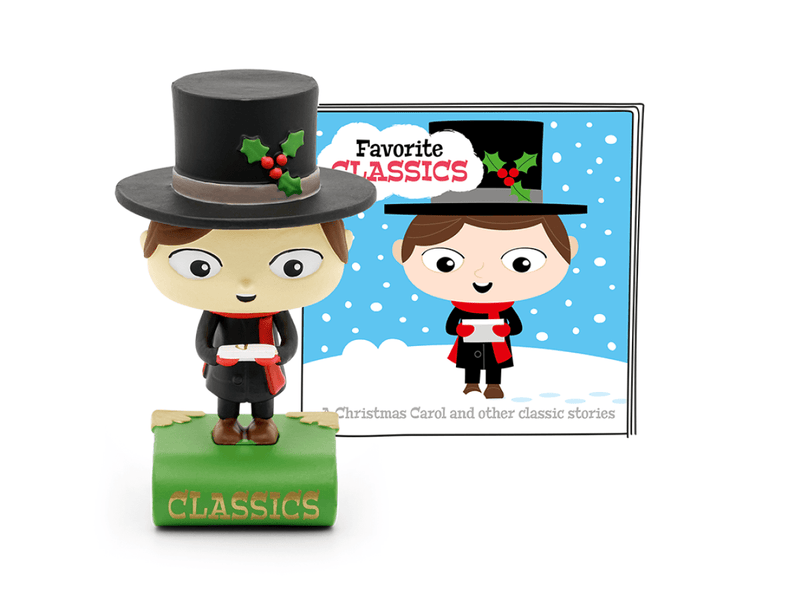 Tonies Christmas Carol figurine with top hat and accompanying audio story book