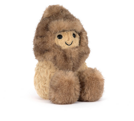 Jellycat Amuseables Peanut plush toy dressed in fluffy brown Yeti outfit