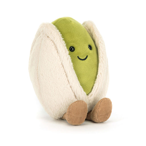 Jellycat Amuseables Horatio Pistachio plush toy with green center and cream shell