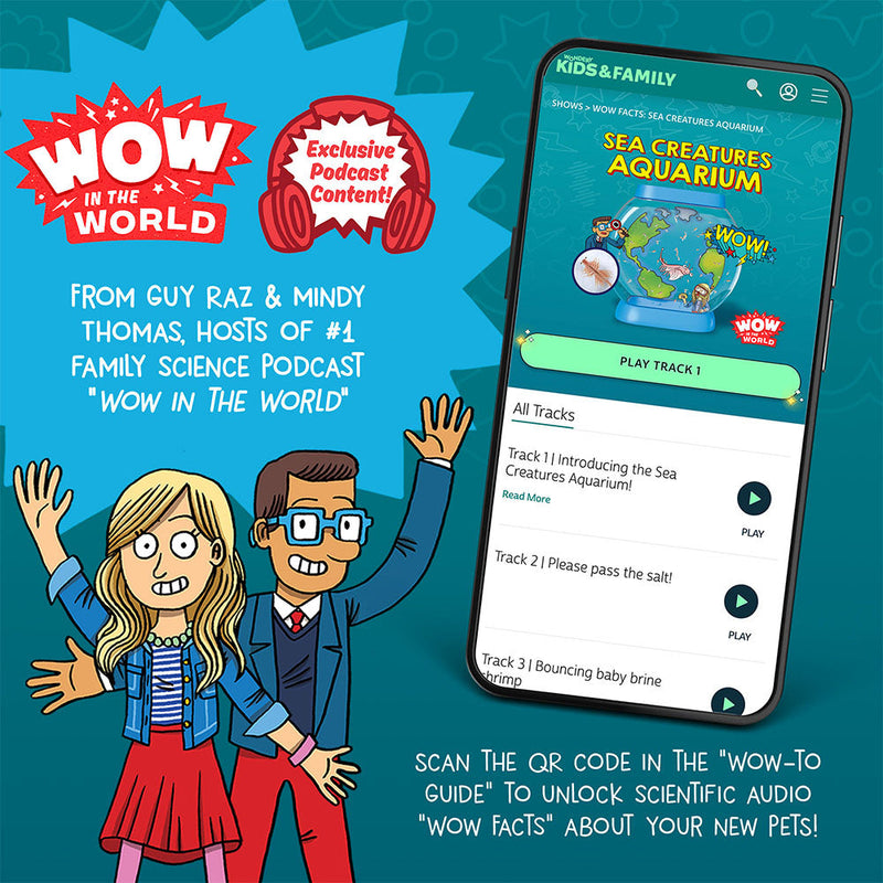 Wow in the World Sea Creatures Aquarium with exclusive podcast content and mobile app interface