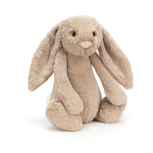 Jellycat Bashful Bunny plush toy in beige color on white background