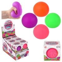 Colorful squishy stress balls in packaging with multiple bright colors displayed