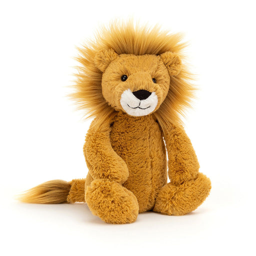 Jellycat Bashful Lion plush toy with golden mane on white background