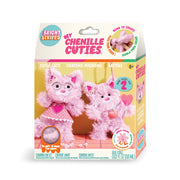DIY Chenille Cuties Cutie Cats craft kit packaging showing two pink plush cats
