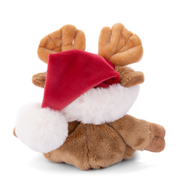 Brown plush reindeer with Santa hat Christmas stuffed animal toy