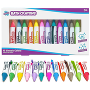 Box of bath crayons from Tub Works with 12 classic colors.