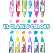 Tub Works bath crayons in 12 bright washable rainbow colors.