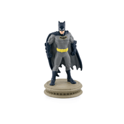 Batman Tonie figurine in gray suit with yellow belt standing on circular base