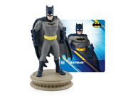 Batman Tonie figurine with grey suit and cape next to DC packaging card