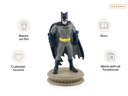 Batman Tonie figure on circular base with product feature icons around it
