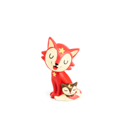 Red fox-shaped Tonie character figurine with small brown owl accessory on white background