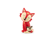 Red fox Tonie character with star decorations holding small brown cat companion figure