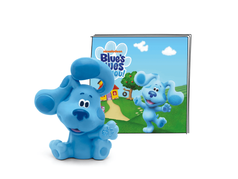 Blue Tonie figurine with Blues Clues & You audio content card showing Blue character