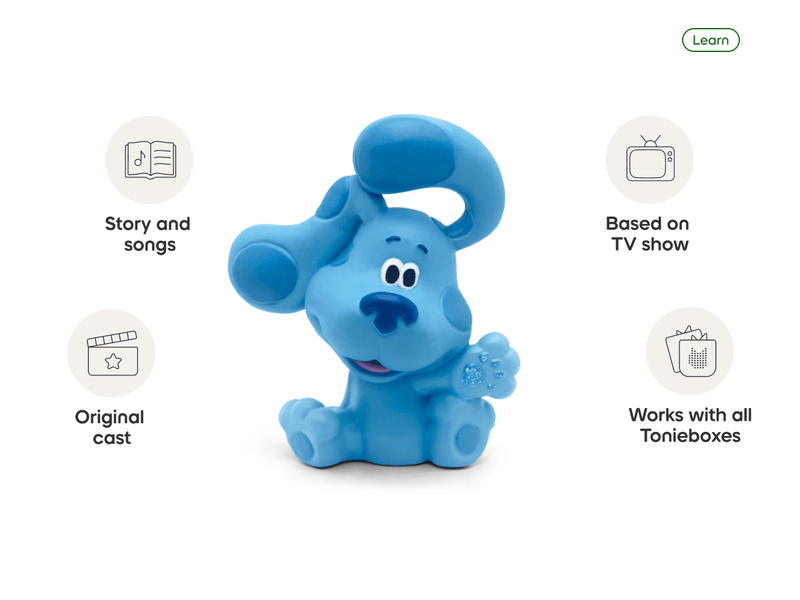 Blue Blues Clues Tonie figure with educational features highlighted
