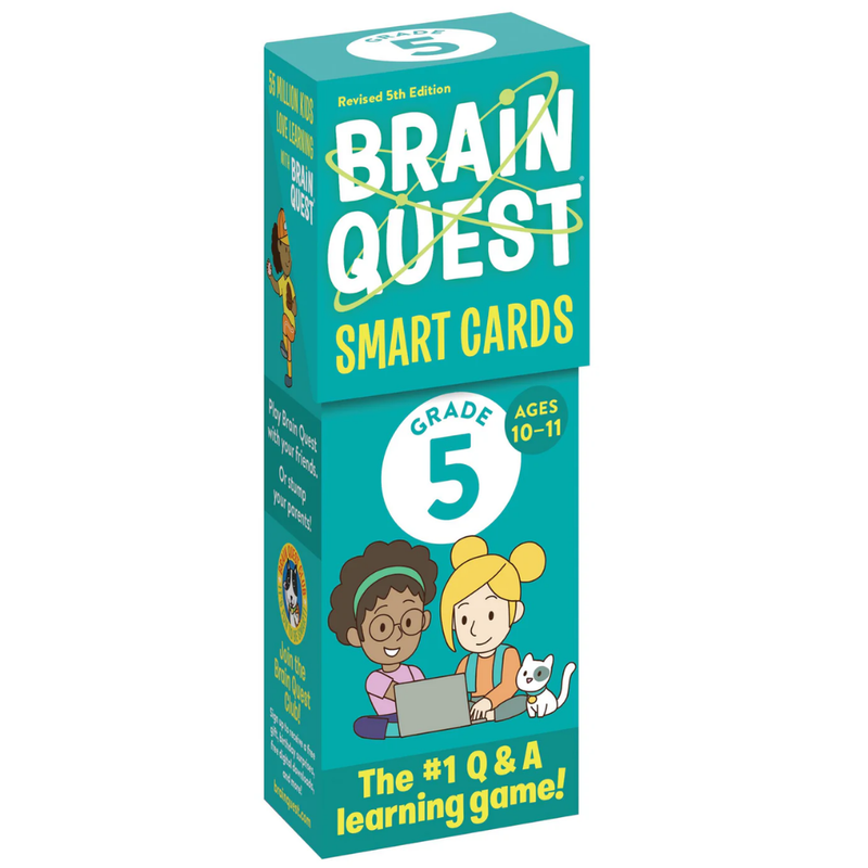 Box of Brain Quest Smart Cards for Grade 5 on a white background.