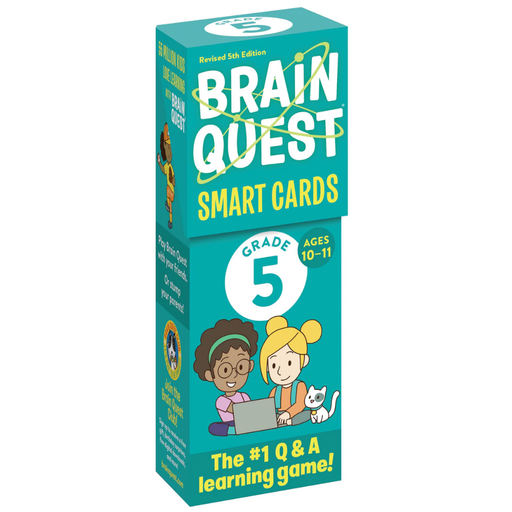 Box of Brain Quest Smart Cards for Grade 5 on a white background.