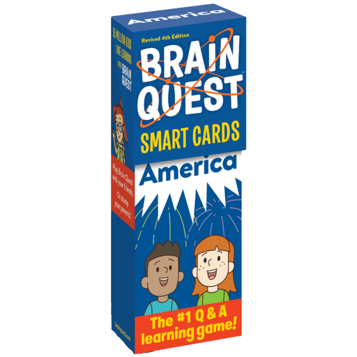 Box of Brain Quest Smart Cards for America on a white background