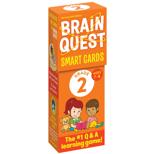 Orange Brain Quest Smart Cards Grade 2 orange box for ages 7-8 educational learning game.