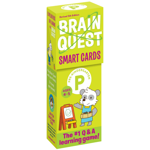 Light green box of Brain Quest Smart Cards for Pre-K with cartoon character on a white background.