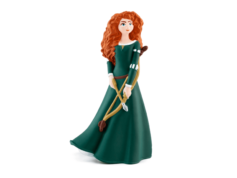 Tonie figurine of Merida from Disney's Brave in green dress holding bow and arrow
