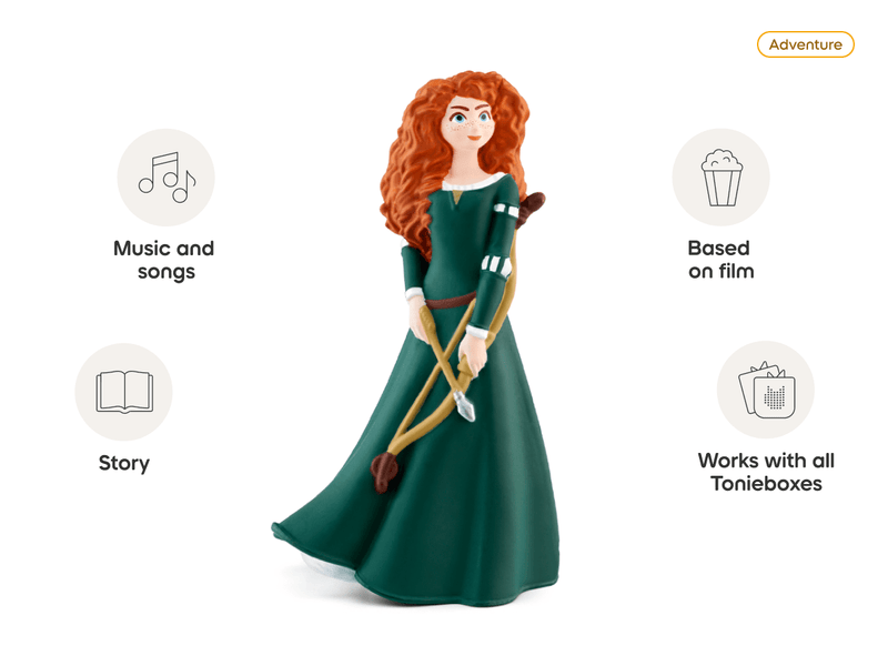 Tonie Disney Brave figurine of Merida with bow and arrow on white background