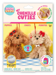 Bright Stripes Dogs chenille craft kit on white