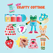 Bright Stripes sewing kit projects including stuffies and pouches