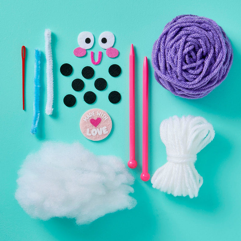Bright Stripes Boba Buddy yarn tools felt pieces and instructions