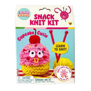 Bright Stripes Cupcake Cutie knitting kit on white