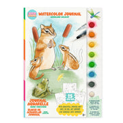 Bright Stripes Fauna watercolor journal set on white