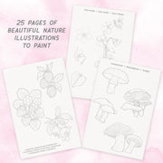 Bright Stripes Flora watercolor journal illustrated botanical pages