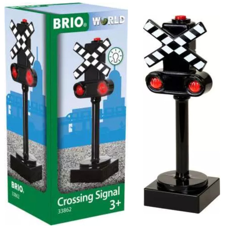 BRIO World crossing signal toy with packaging on a white background