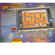 Back of game box for 'Bugs in the Kitchen' with game board and instructions.