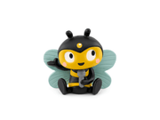 Cute black and yellow bee-themed Tonie figurine with teal wings sitting against white background